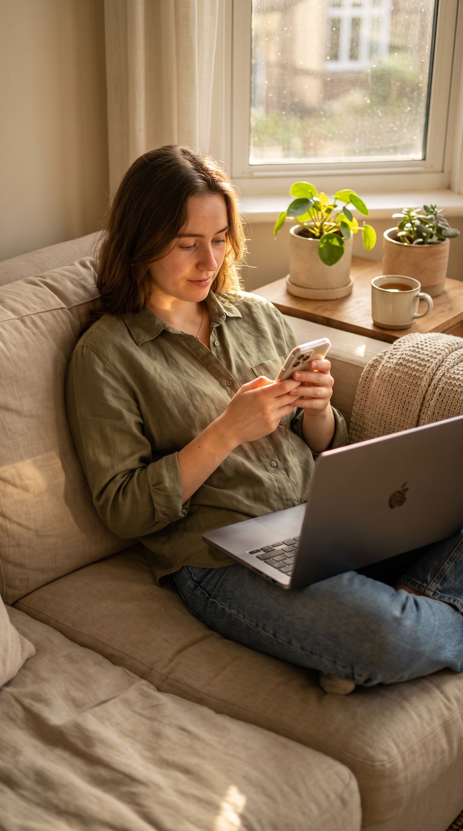 Webshop-eigenaar rondt een online bestelling af achter de laptop.